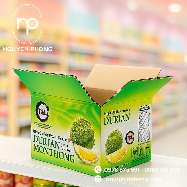 Thùng carton đựng sầu riêng chuẩn quy cách